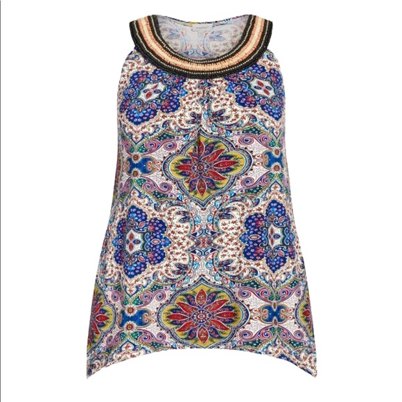 NWT Avenue 14/16 (1X) beaded print top - Picture 7 of 14